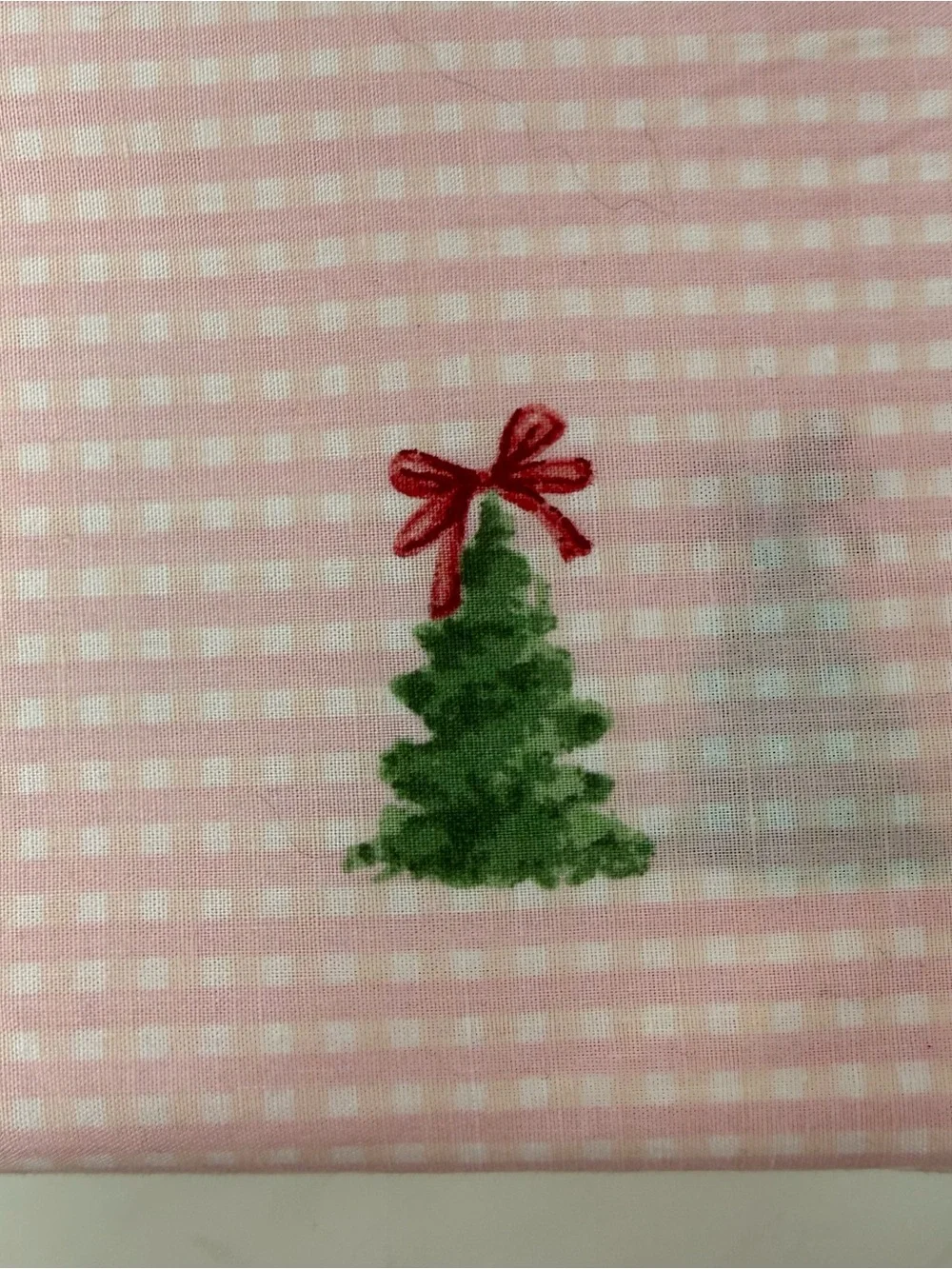 Laura Ashley Twin Size Cotton Percale Sheet Set Christmas Trees Bows Pink NWT